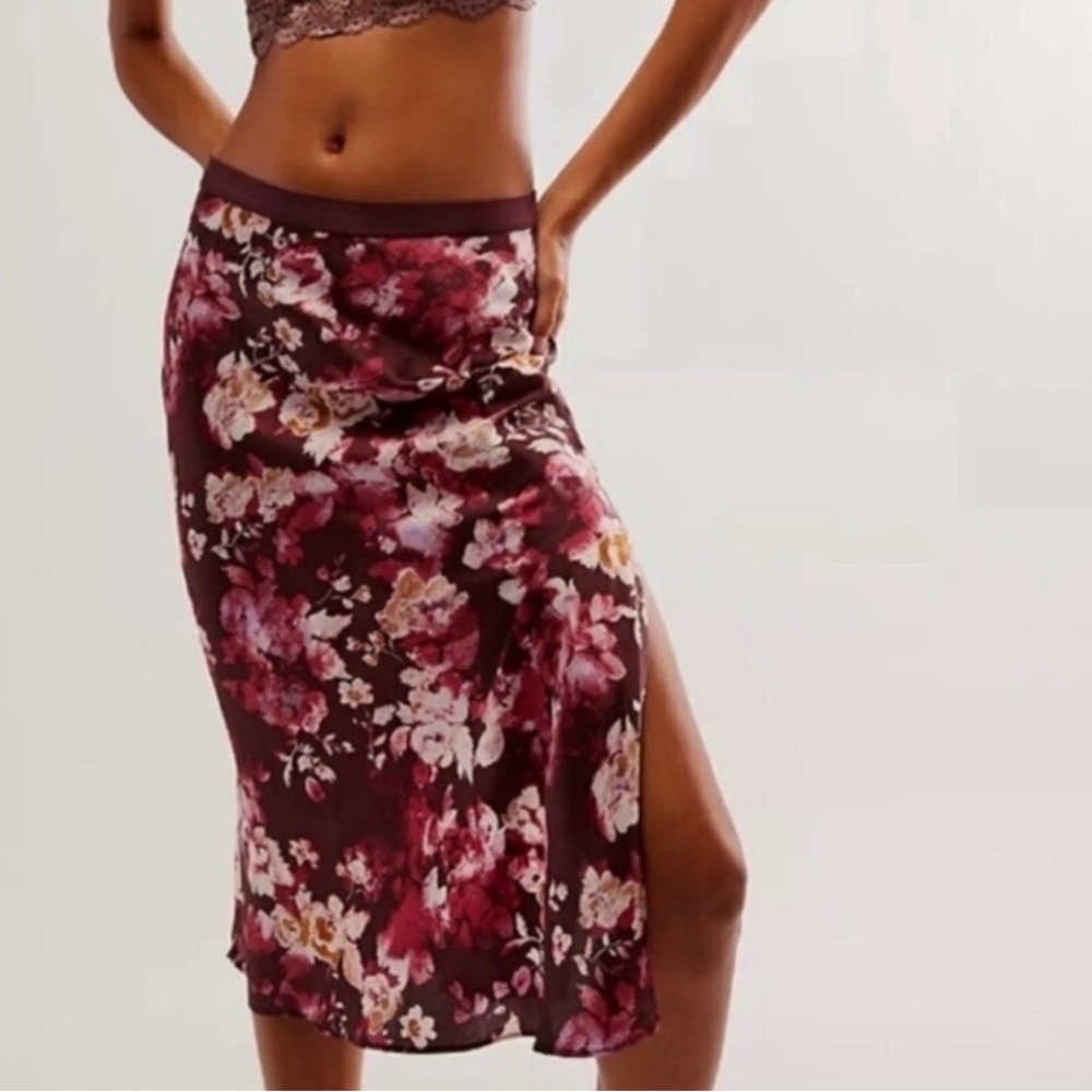 Free People Intimately Sweet Talker Floral Midi Skirt Size Medium